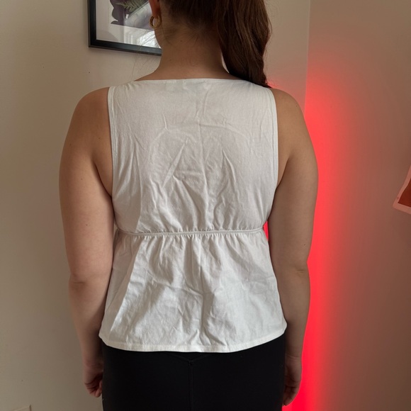 Aritzia White Tie-Front Blouse - Picture 3 of 4